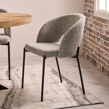 Vika Dining Chair - Mild Steel and Upholstery / CM: - L:- 50 x W:- 58 x H:- 82 - Indoor Furniture