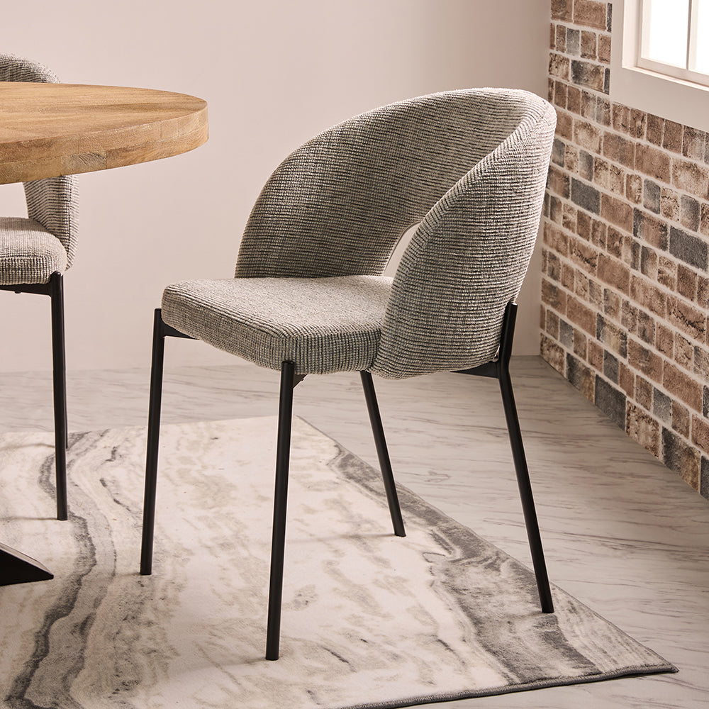 Vika Dining Chair - Mild Steel and Upholstery / CM: - L:- 50 x W:- 58 x H:- 82 - Indoor Furniture