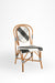 W Popsicle Cane Chair - W: 17’’ D: 18’’ TH: 38’’ SH: 19’’ / Black and White / Cane Frame and PVC Weaving - Outdoor