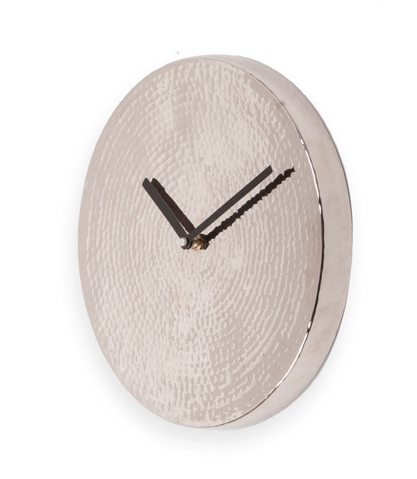 Wall O Clock - Chrome - White / Brass / Dia: 9.5’’ * Thickness: 1’’ in Inches - Decor