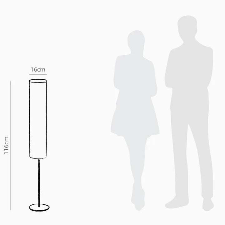 Wave Tube Floor Lamp - Dia: 6’’ H: 38’’ / Black and White / Mild Steel and Poplin - Lighting