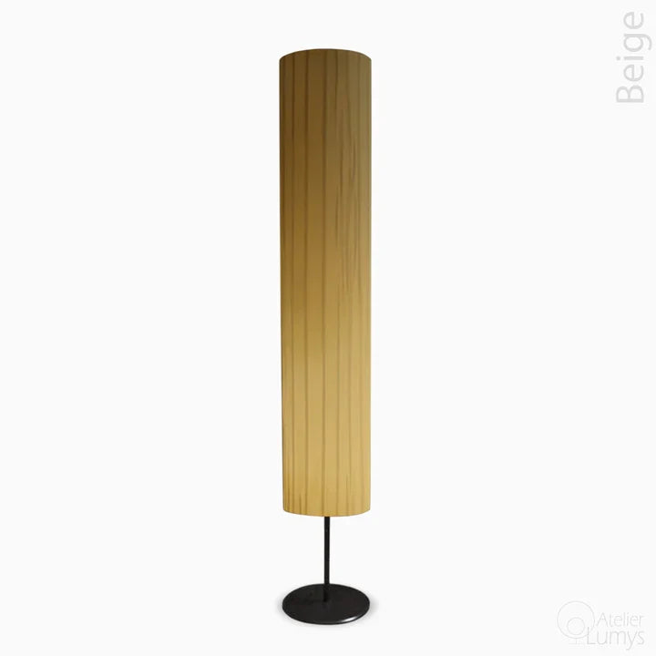 Wave Tube Floor Lamp - Dia: 6’’ H: 38’’ / Black and White / Mild Steel and Poplin - Lighting