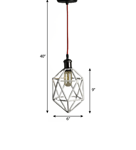 Wharf White Industrial Pendant Light - White / Iron / Dia: 6 inches - Lighting