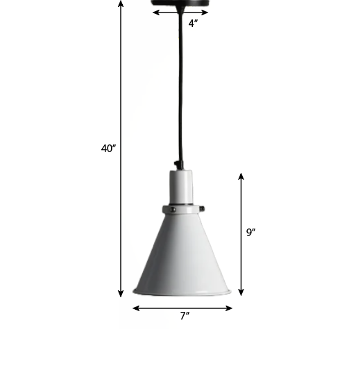 White Christmas Cone Lamp - White / Diameter - 7 inches, Ceiling Lamp, Shade Height - 9 inches / Iron - Lighting