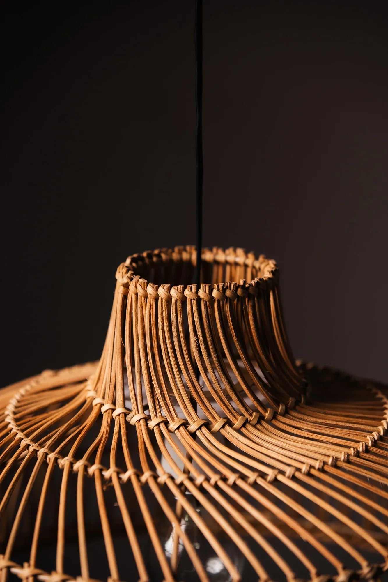 Wicker Pendant Rattan Lampshade - Natural / Rattan and Metal - Lighting