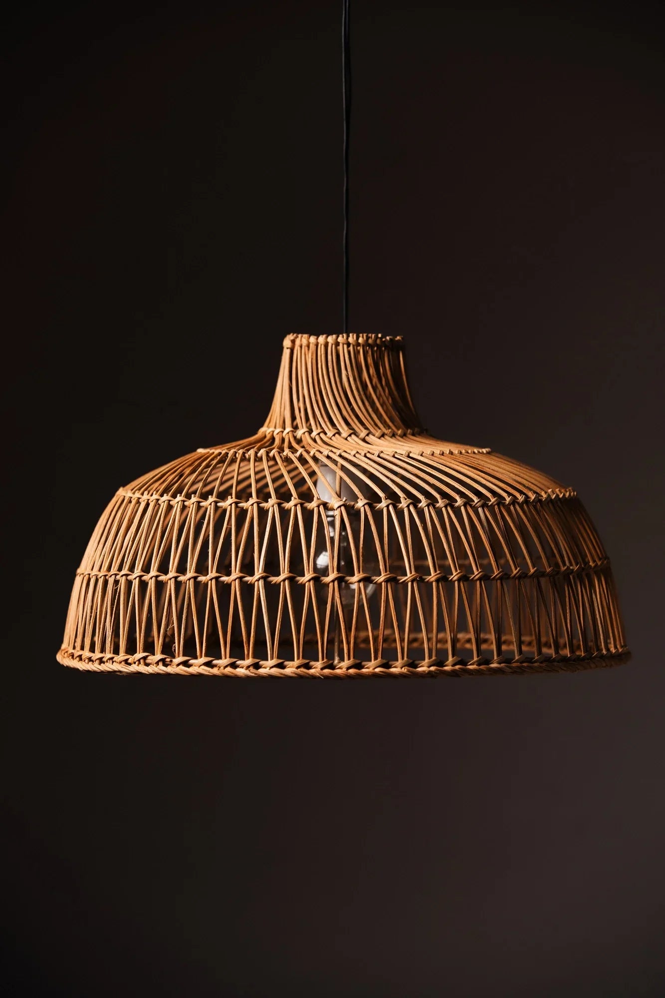 Wicker Pendant Rattan Lampshade - Natural / Rattan and Metal - Lighting