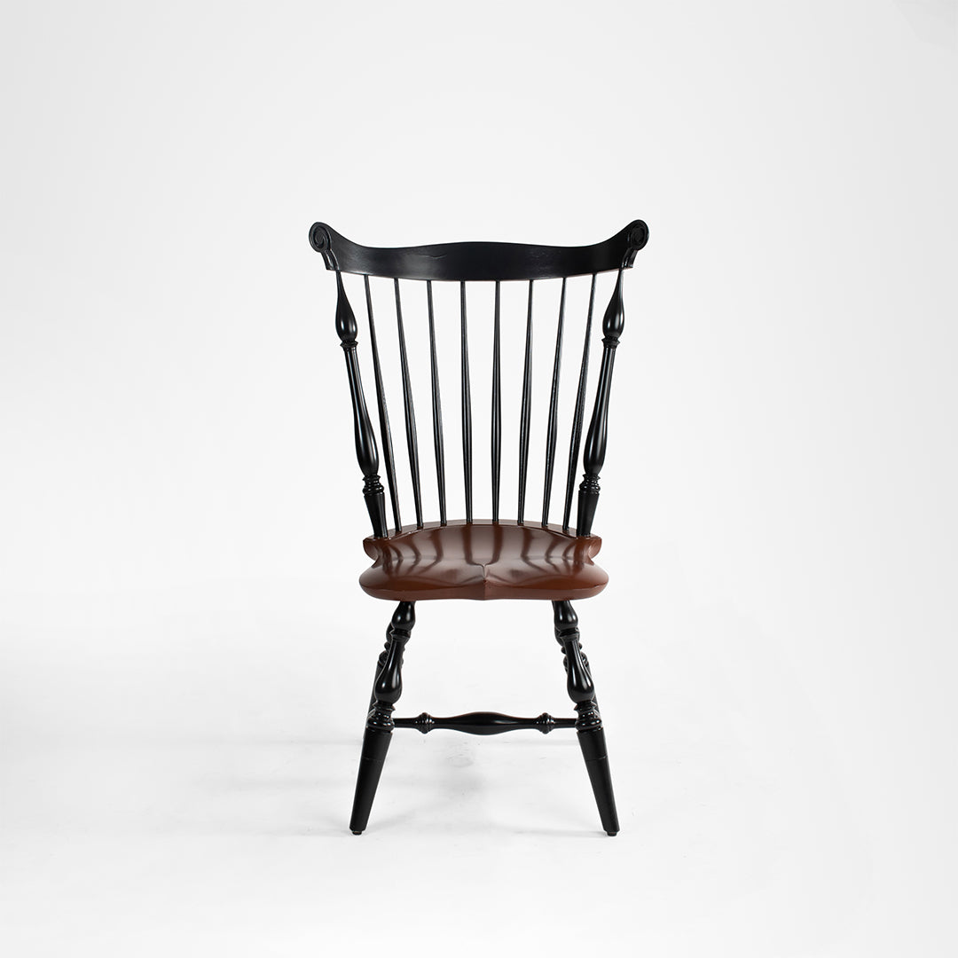 Windsor Chair 9 - W: 19’’ D: 19’’ H: 38.5’’ / Black and Brown / American Hard Wood - Indoor Furniture