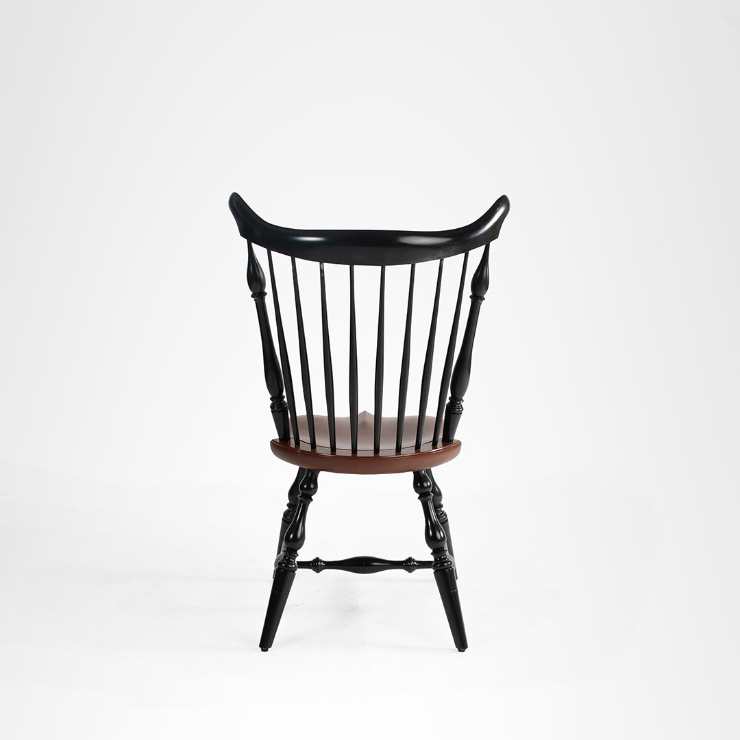 Windsor Chair 9 - W: 19’’ D: 19’’ H: 38.5’’ / Black and Brown / American Hard Wood - Indoor Furniture