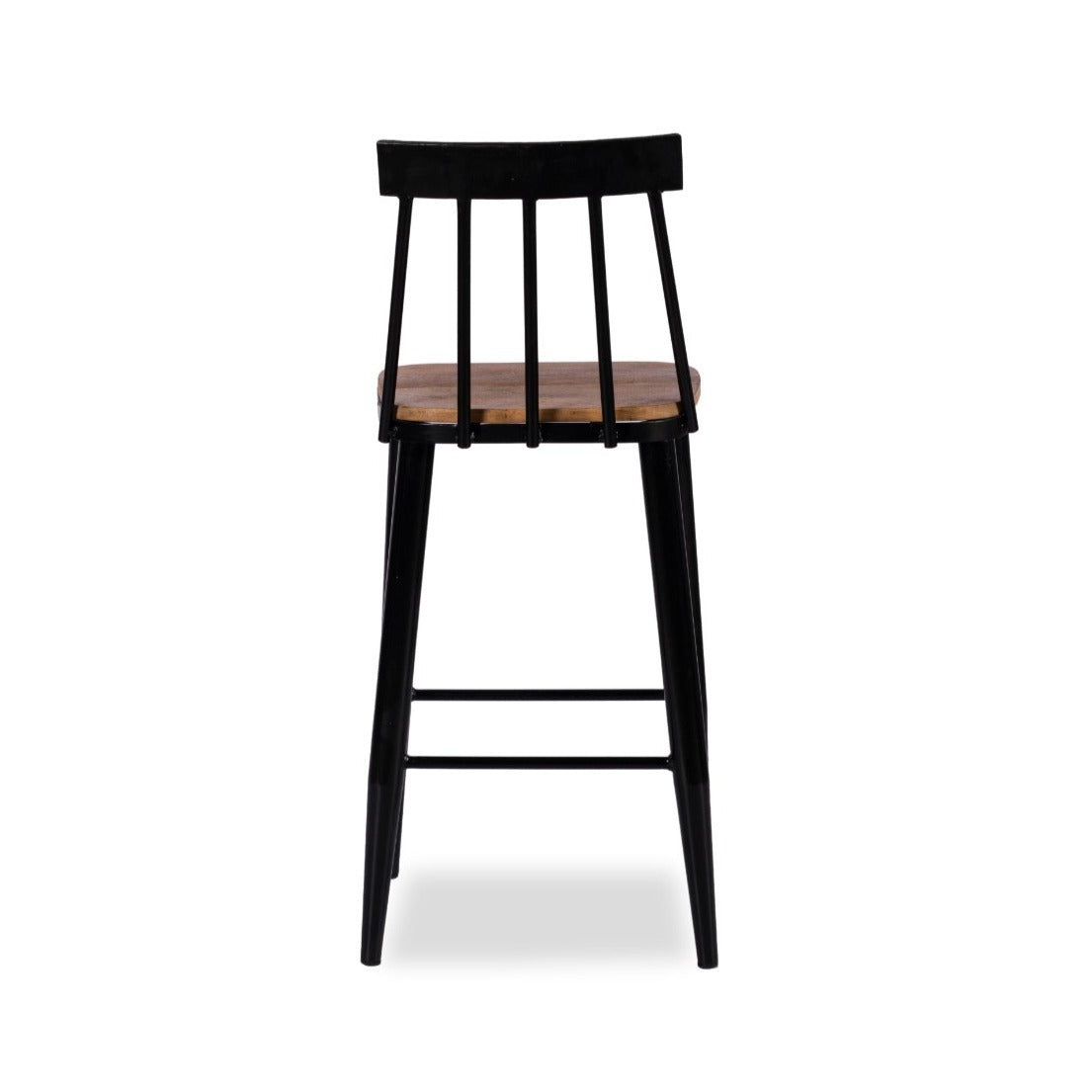 Windsor Metal Bar Chair - Natural / Wood and MS / L:44 x D:45 x H:103 x Seating Height: 71 In cms - Indoor Furniture