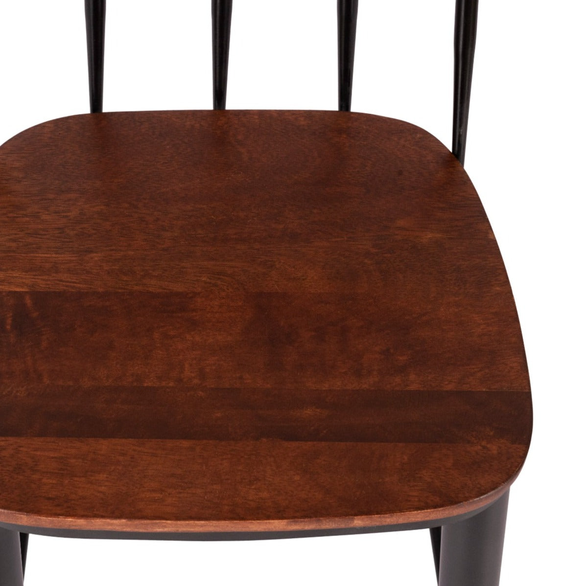 Windsor Metal Dining Chair I Set of 2 - Walnut / Wood and MS / L:42 x D:42 x H:85 in cm - Indoor Furniture
