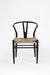 Wishbone Chair - W: 19’’ D: 16’’ H: 30.5’’ SH: 17.5’’ / MS and Rope Weaving / Black - Outdoor Furniture