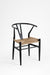 Wishbone Chair - W: 19’’ D: 16’’ H: 30.5’’ SH: 17.5’’ / MS and Rope Weaving / Black - Outdoor Furniture