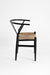 Wishbone Chair - W: 19’’ D: 16’’ H: 30.5’’ SH: 17.5’’ / MS and Rope Weaving / Black - Outdoor Furniture