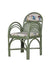 Wokha Bamboo Chair - Sage Green / Bamboo, Fabric: Cotton / L: 21’’ W: 21’’ H: 37’’; Seat Height: 18’’ - Furniture