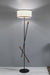 Teak Bud Floor Lamp With White Lampshade