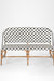 X Popsicle Cane Bench - W: 54’’ D: 23’’ TH: 36’’ SH: 17’’ / Black and White / Cane Frame and PVC Weaving - Outdoor