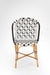 X Popsicle Cane Chair - W: 18’’ D: 19’’ TH: 38’’ SH: 19’’ / Black and White / Cane Frame and PVC Weaving - Outdoor