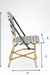 X Popsicle Cane Chair - W: 18’’ D: 19’’ TH: 38’’ SH: 19’’ / Black and White / Cane Frame and PVC Weaving - Outdoor