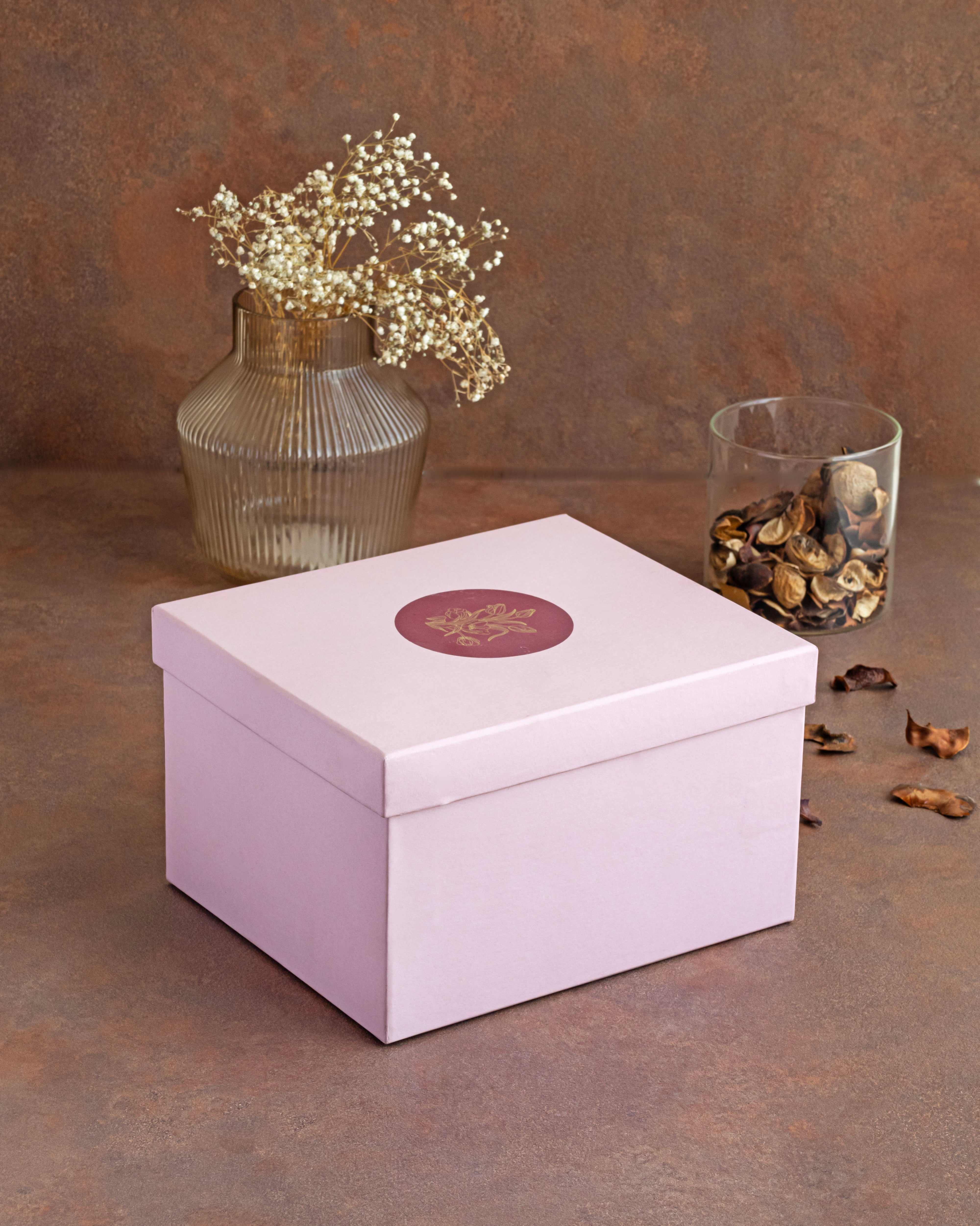Yang Candles Plates + Aroma Candles _ Gift Box - White and Brass Gold / Stainless Steel, Marble and wax - Decor