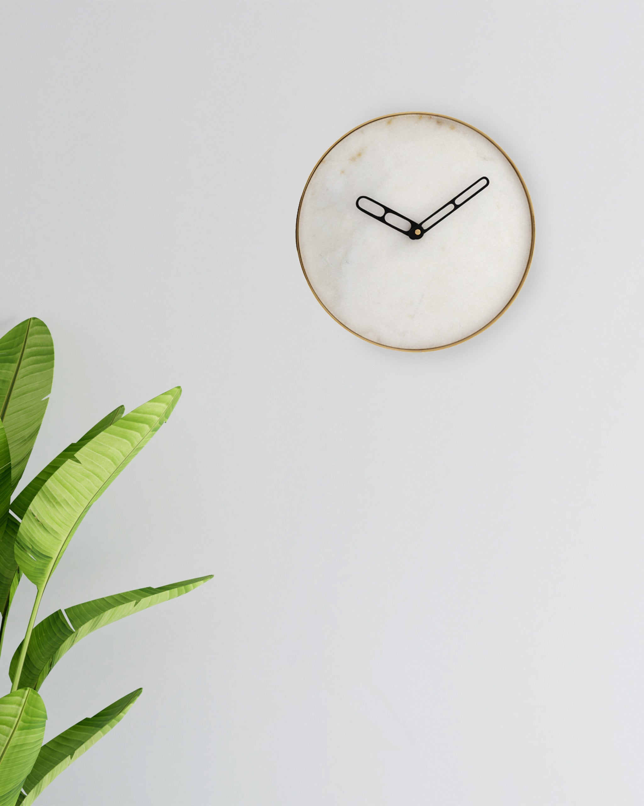 Yang Clock - White and gold / Stainless steel and marble - Decor