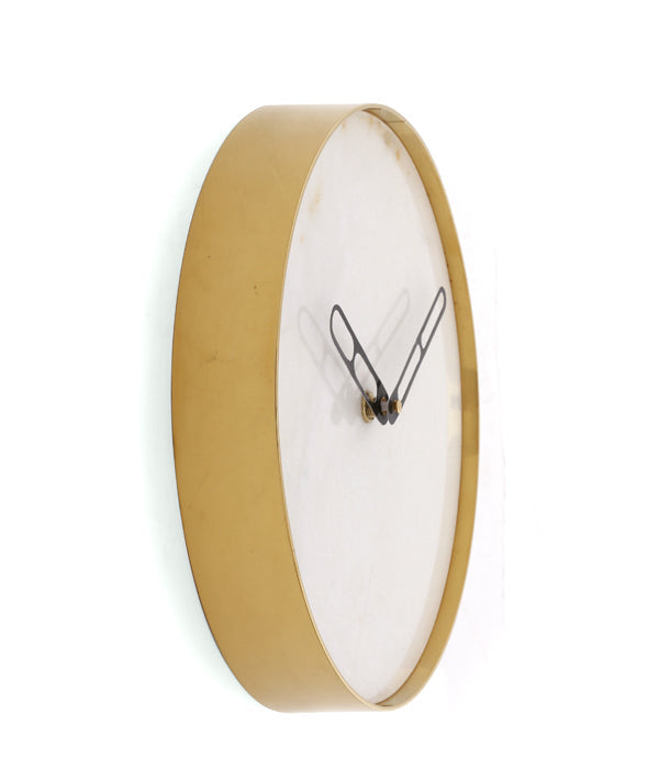 Yang Clock - White and gold / Stainless steel and marble - Decor