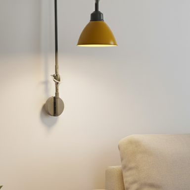 Yellow & Grey Swing-Arm Wall Mounted Light - Black / Height - 24’’ - Lighting