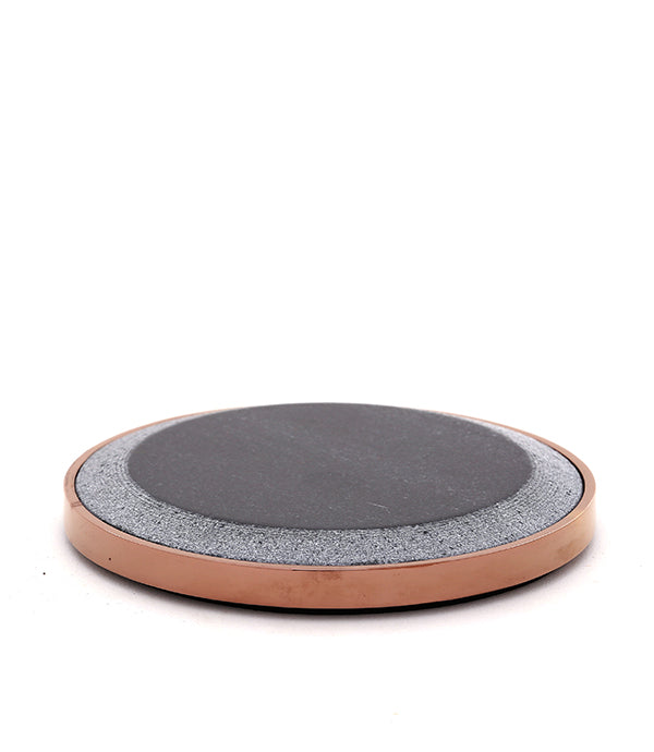 Yin Candles Plates + Aroma Candles _ Gift Box - black and rose gold / Stainless Steel, Marble and wax - Decor