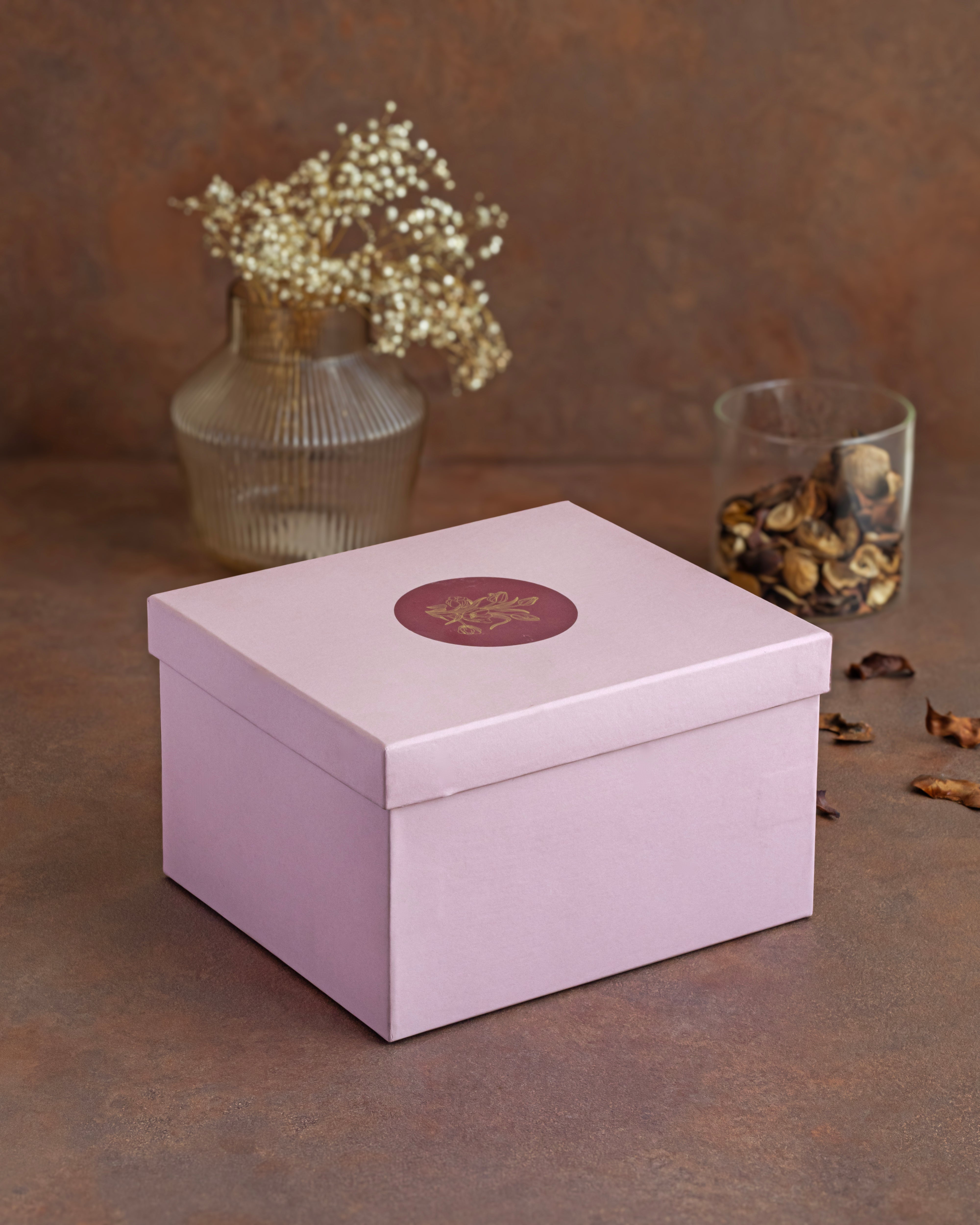 Yin Candles Plates + Aroma Candles _ Gift Box - black and rose gold / Stainless Steel, Marble and wax - Decor