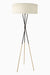 Zen Tripod Floor Lamp - Dia: 24’’ H: 65’’ / Black and White / Mild Steel and Poplin - Lighting
