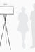 Zen Tripod Floor Lamp - Dia: 24’’ H: 65’’ / Black and White / Mild Steel and Poplin - Lighting