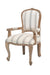 Zhemgang Teak Wood Armchair - Distressed White / Teakwood, 100% cotton fabric / L: 21.5’’ W: 21’’ H: 39’’; Seat Height: