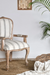 Zhemgang Teak Wood Armchair - Distressed White / Teakwood, 100% cotton fabric / L: 21.5’’ W: 21’’ H: 39’’; Seat Height: