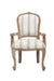 Zhemgang Teak Wood Armchair - Distressed White / Teakwood, 100% cotton fabric / L: 21.5’’ W: 21’’ H: 39’’; Seat Height: