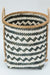 Zigzag Bamboo Handcrafted Storage Basket with Handle - Natural / Bamboo - Decor
