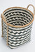 Zigzag Bamboo Handcrafted Storage Basket with Handle - Natural / Bamboo - Decor