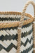 Zigzag Bamboo Handcrafted Storage Basket with Handle - Natural / Bamboo - Decor