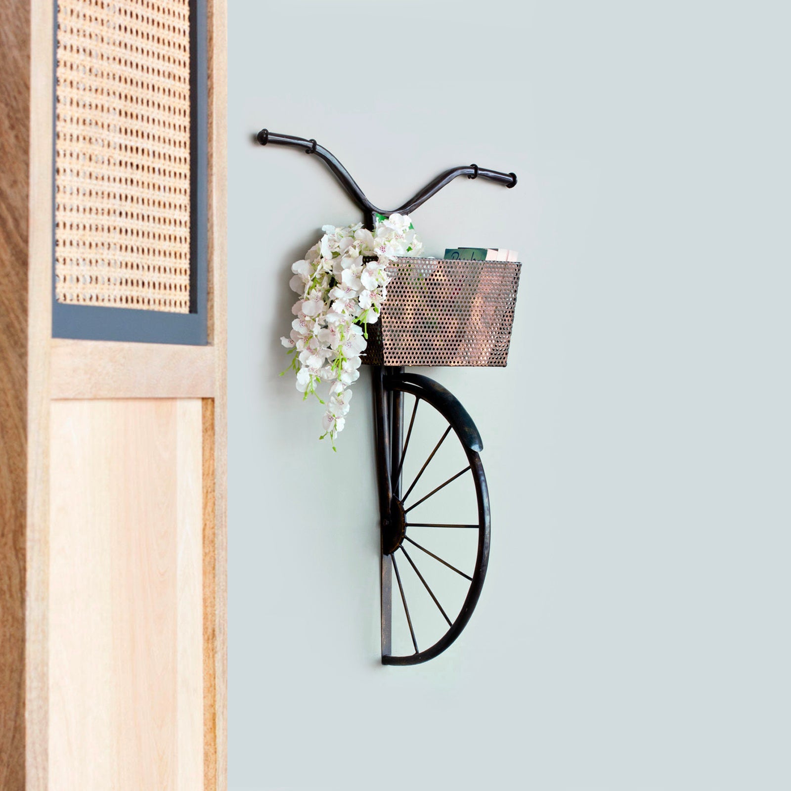 Retro Cycle With Basket Wall Decor