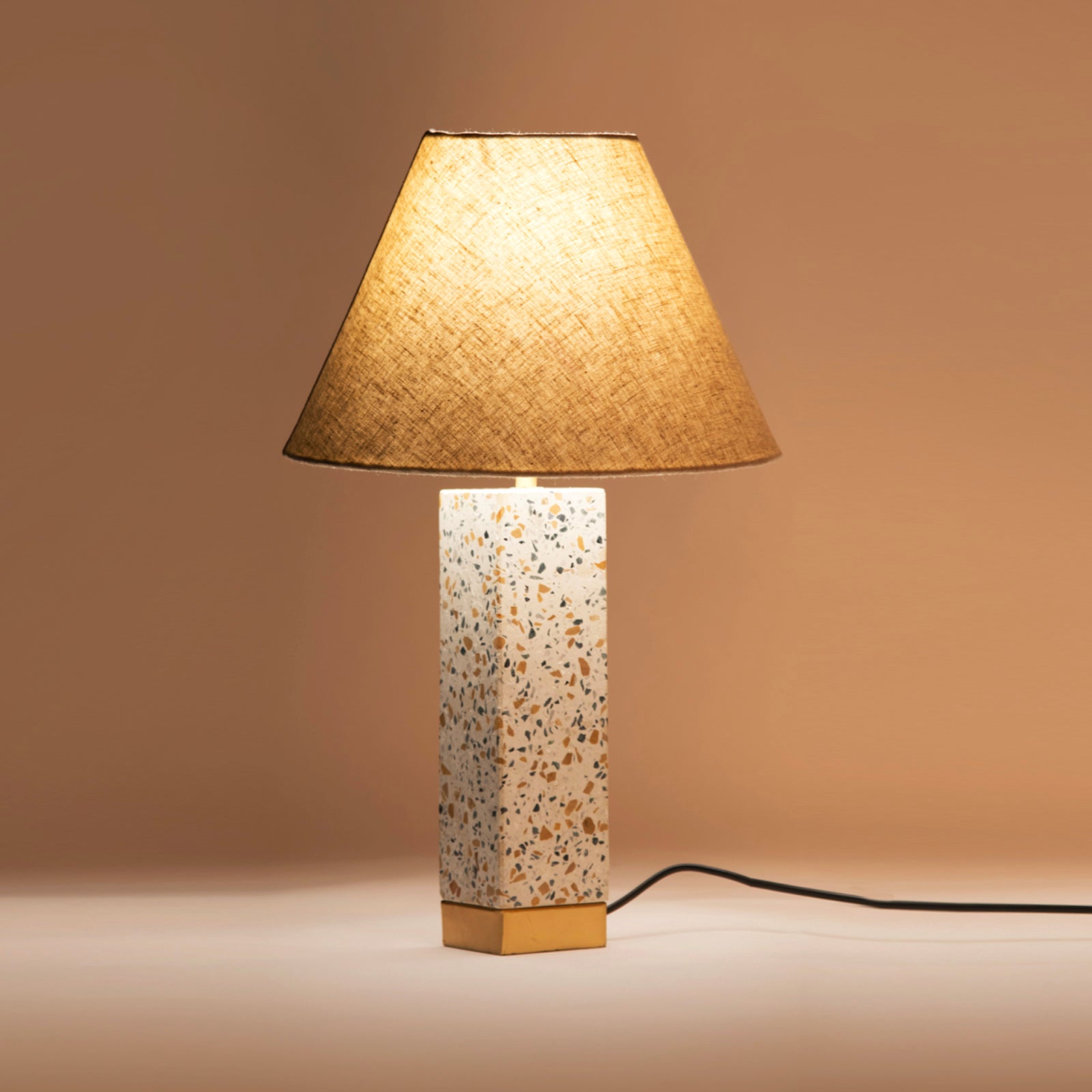 Speckle Table Lamp With Conical Shade