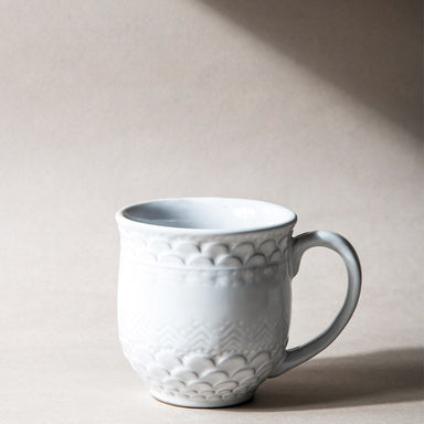White Etched Mug