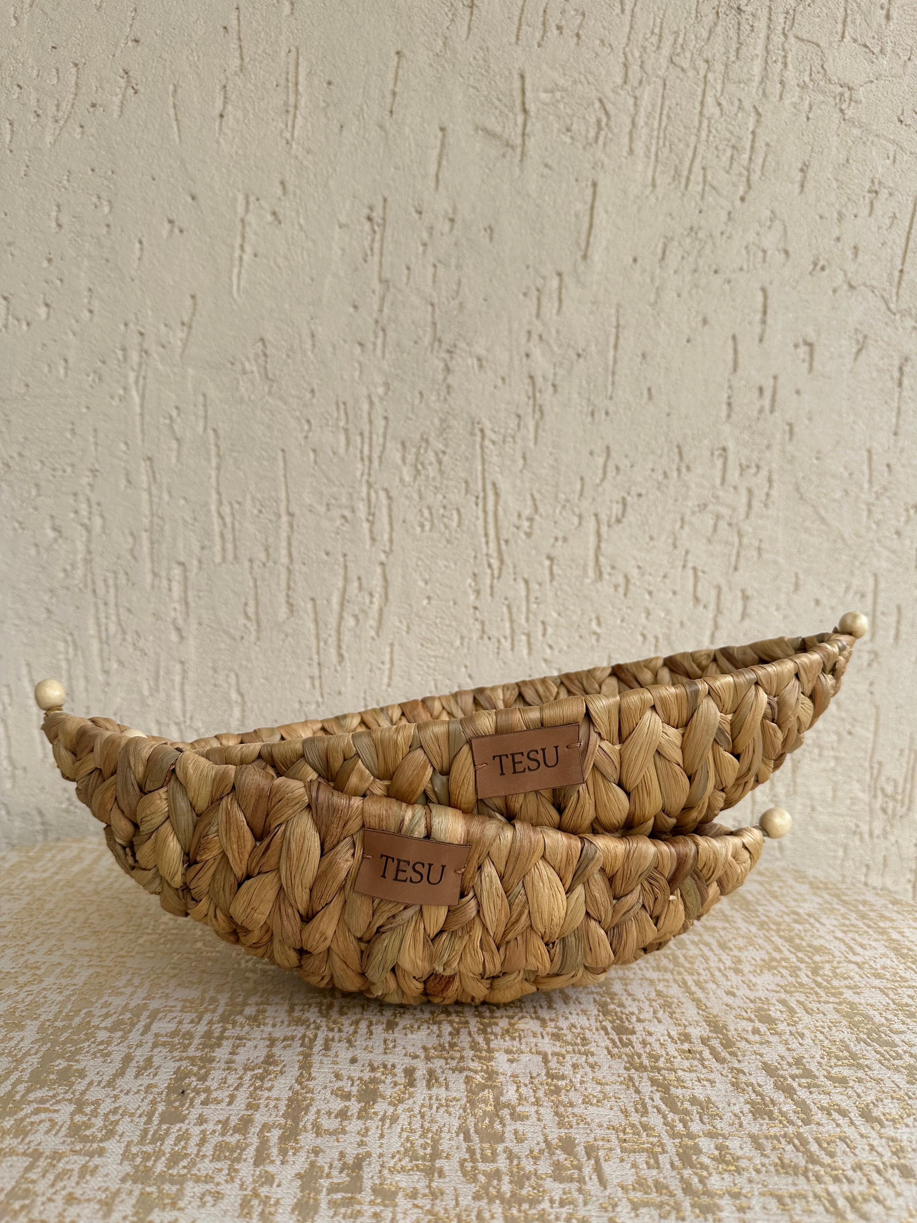 Water Hyacinth Boat Shaped Basket