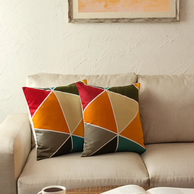 Color Block Cushion Cover (Multi)