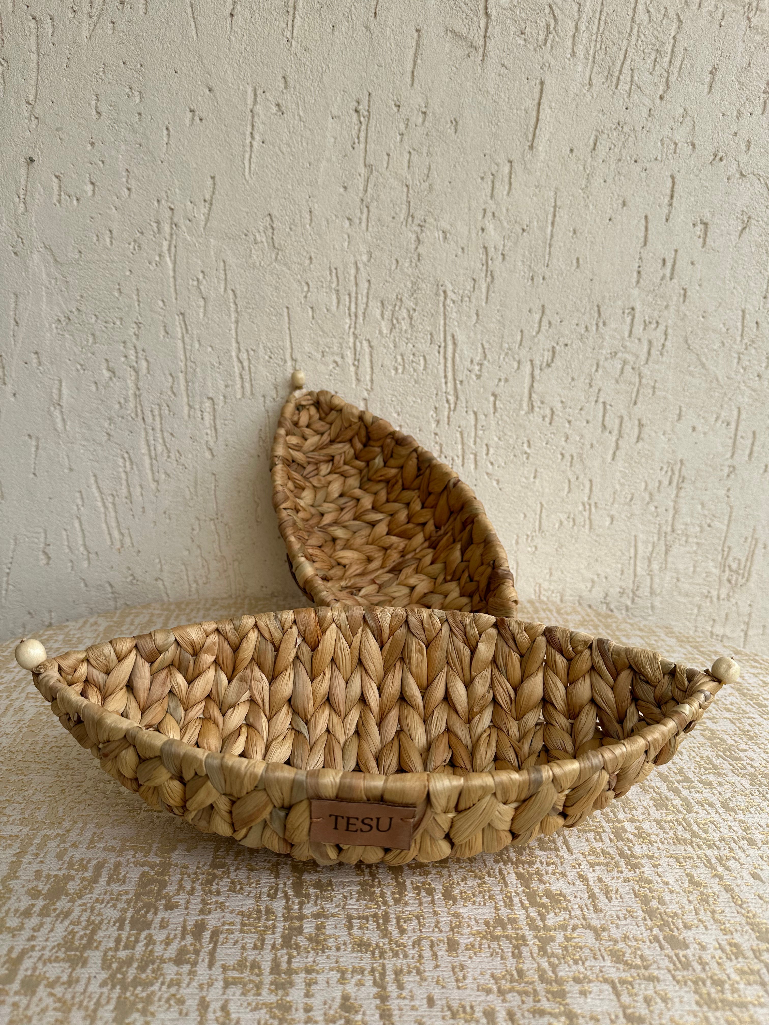 Water Hyacinth Boat Shaped Basket