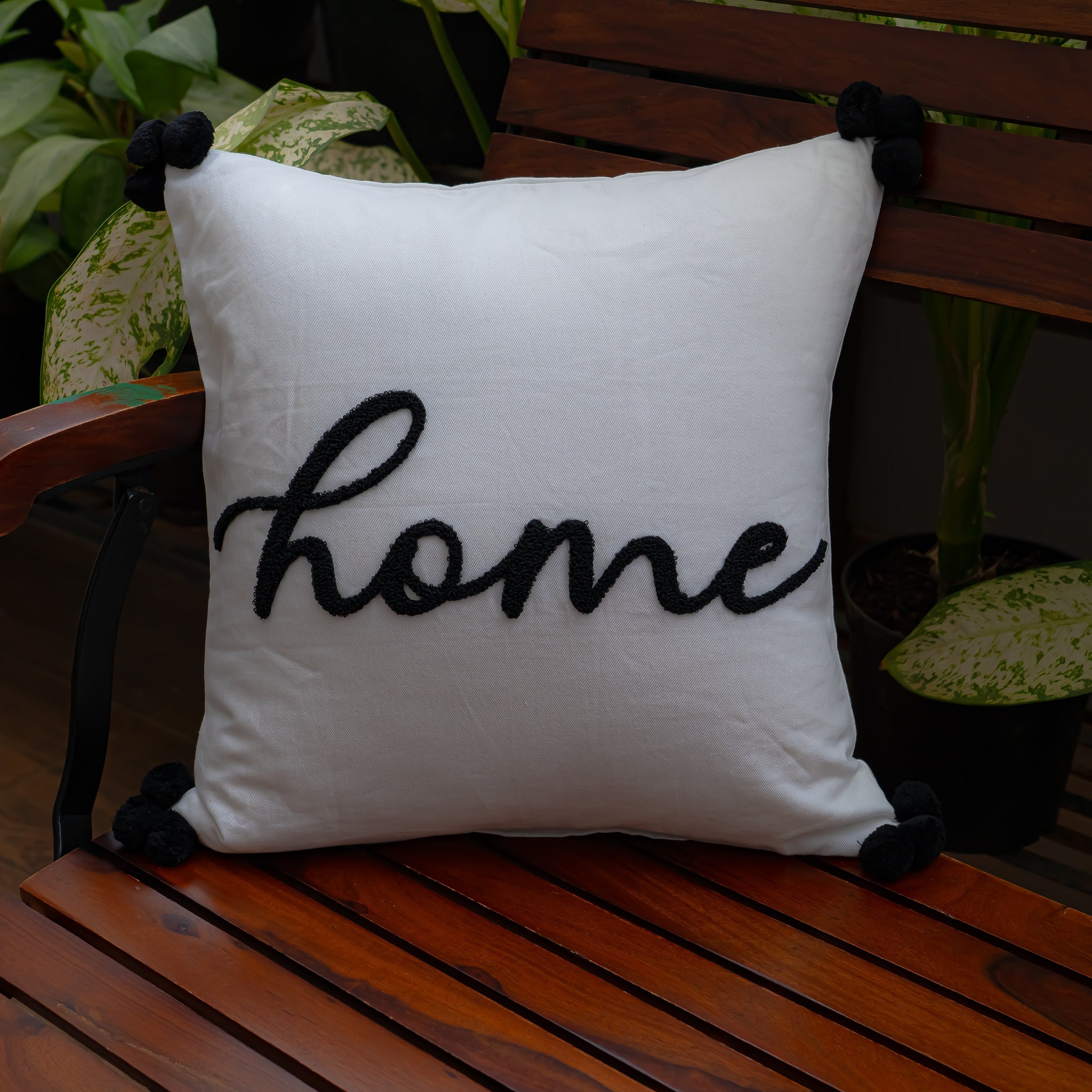Home Embroidered Cushion Cover