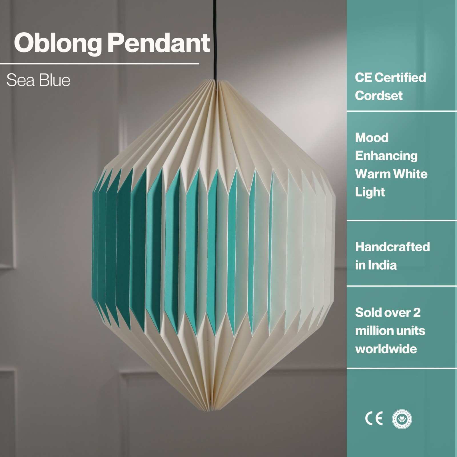 Oblong Sea Blue Lamp