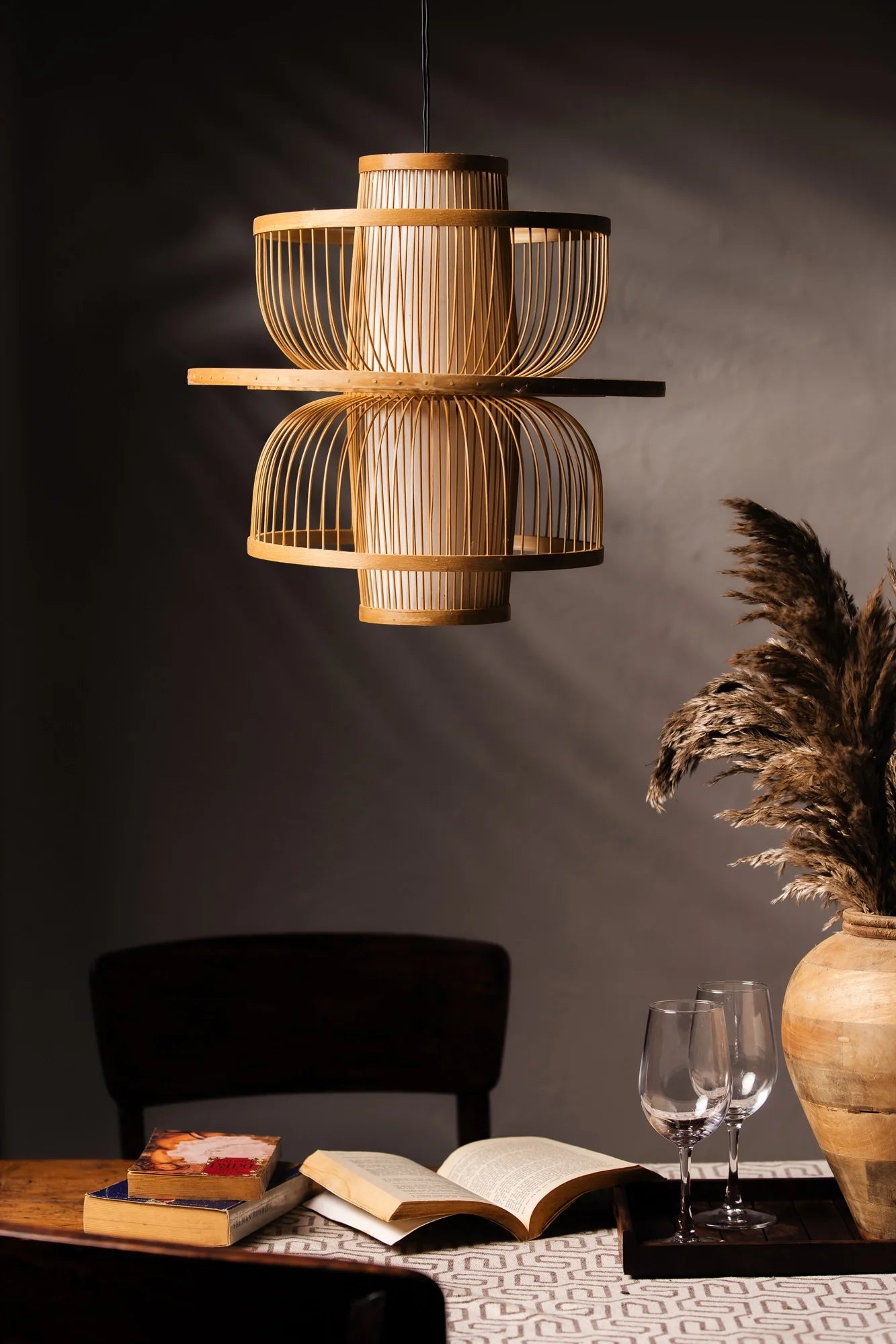 Fountain Bamboo Lampshade with light diffuser
