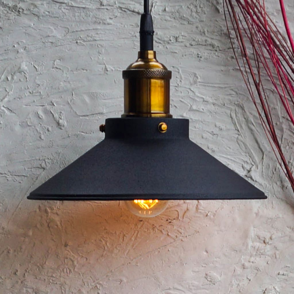 Nordic Conical Midnight-Gold Industrial Ceiling Pendant Light