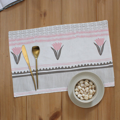 Mrinaal Placemat Set Of 4 Placemats (Pink)