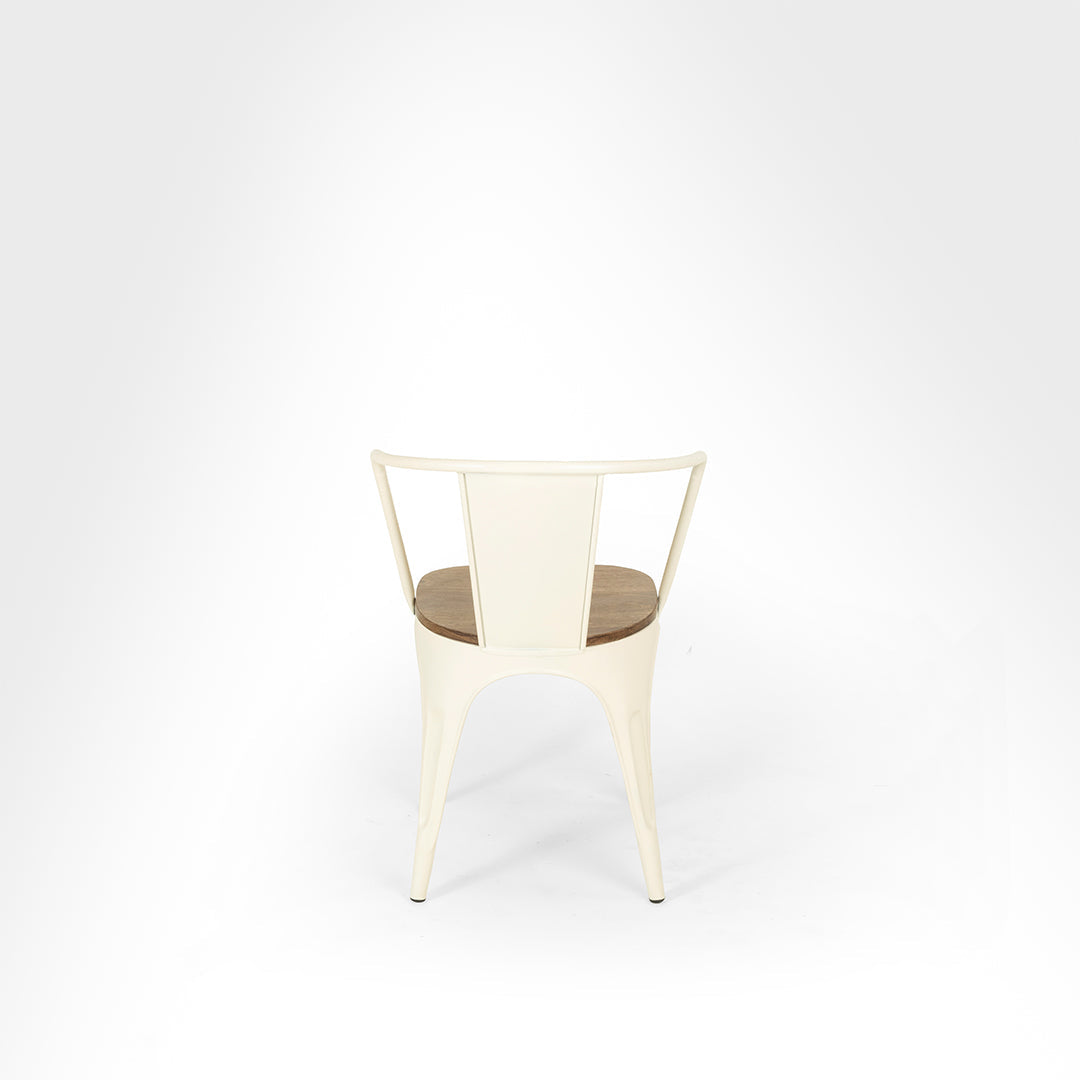Tolix Chairs With Armrest And Side Table Set
