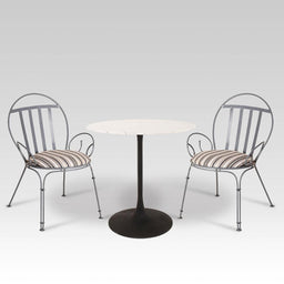 Tulip Cast Iron Table With Faro Chairs