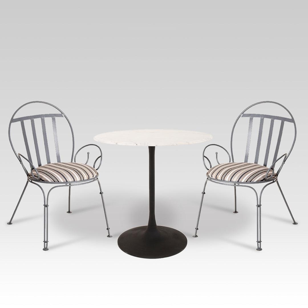 Tulip Cast Iron Table With Faro Chairs